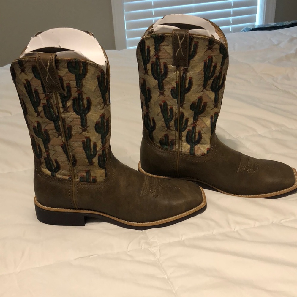 Twisted X Boots, size 10/B women’s, cactus brown leather, Square toe boots